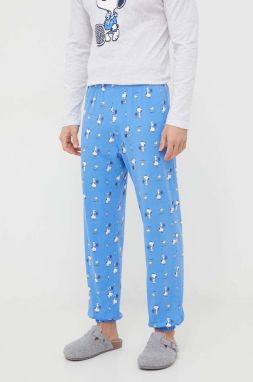 Bavlnené pyžamové nohavice United Colors of Benetton x Peanuts vzorované