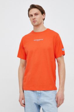 Bavlnené tričko North Sails oranžová farba, s potlačou