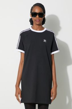 Šaty adidas Originals 3-Stripes Raglan čierna farba, mini, oversize, IU2534