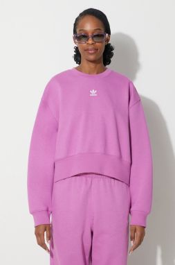 Mikina adidas Originals Adicolor Essentials Crew Sweatshirt dámska, ružová farba, jednofarebná, IR5975