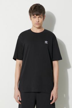Bavlnené tričko adidas Originals Essential Tee pánske, čierna farba, s nášivkou, IR9690