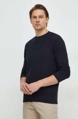 Bavlnený sveter Sisley čierna farba, tenký