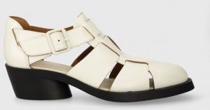 Kožené sandále Camper Bonnie dámske, biela farba, na podpätku, K201635.002