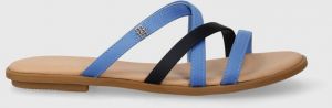 Šľapky Tommy Hilfiger TH STRAP FLAT SATIN SANDAL dámske, FW0FW08041