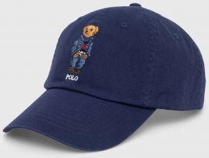 Bavlnená šiltovka Polo Ralph Lauren tmavomodrá farba, s nášivkou