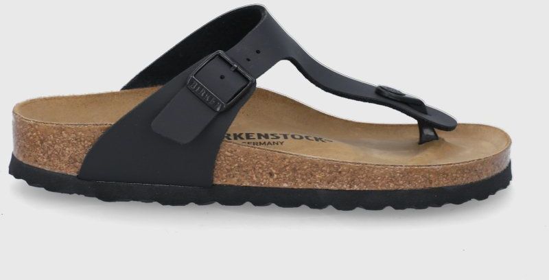 Žabky Birkenstock Gizeh 43693-Black, dámske, čierna farba, na plochom podpätku