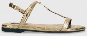Kožené sandále Patrizia Pepe dámske, zlatá farba, 8X0025 L031 Y442