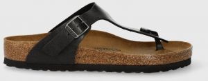 Žabky Birkenstock Gizeh dámske, čierna farba, na plochom podpätku, 541951