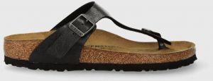 Žabky Birkenstock Gizeh dámske, čierna farba, na plochom podpätku, 1027334