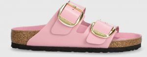 Kožené šľapky Birkenstock Arizona Big Buckle dámske, ružová farba, 1026485