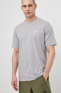 Bavlnené tričko adidas Originals Essential Tee pánske, šedá farba, melanžové, IR9692