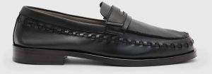 Kožené mokasíny AllSaints Sammy Leather Loafer pánske, čierna farba, MF722X