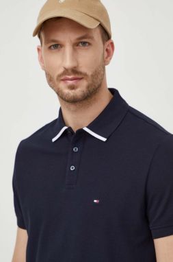 Polo tričko Tommy Hilfiger pánsky, tmavomodrá farba, jednofarebný