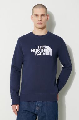 Bavlnená mikina The North Face M Drew Peak Crew Light pánska, tmavomodrá farba, s nášivkou, NF0A4T1E8K21