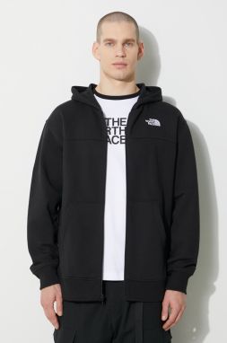 Mikina The North Face M Essential Fz Hoodie pánska, čierna farba, s kapucňou, s nášivkou, NF0A87FBJK31