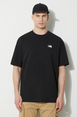 Bavlnené tričko The North Face M Nse Patch S/S Tee pánske, čierna farba, s nášivkou, NF0A87DAJK31