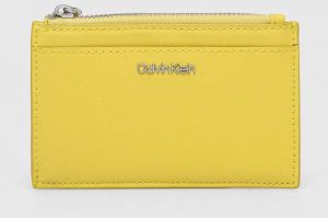 Peňaženka Calvin Klein dámsky, žltá farba