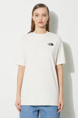 Bavlnené tričko The North Face W S/S Essential Oversize Tee dámske, béžová farba, NF0A87NQQLI1