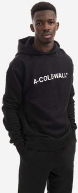 Bavlnená mikina A-COLD-WALL* Essential Logo Hoodie ACWMW083.-LIGHTORANG, pánska, čierna farba, s kapucňou, s potlačou