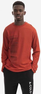 Bavlnené tričko s dlhým rukávom A-COLD-WALL* Diffusion Graphic ACWMTS087.-MIDGREY, hnedá farba, s potlačou