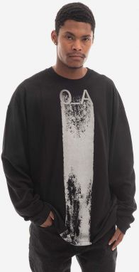 Bavlnené tričko s dlhým rukávom A-COLD-WALL* Plaster LS T-shirt  Longsleeve ACWMTS094 BLACK čierna farba, s potlačou