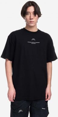 Bavlnené tričko A-COLD-WALL* Brutalist SS T-Shirt ACWMTS103-BONE, čierna farba, s potlačou