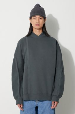 Bavlnená mikina A-COLD-WALL* Taped Sweatshirt pánska, šedá farba, jednofarebná ACWMW165