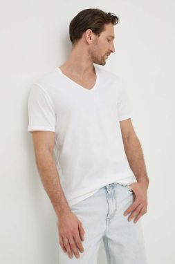 Tričko Levi's 3-pak pánsky, biela farba, jednofarebný