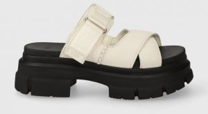 Šľapky UGG Ashton Slide dámske, béžová farba, na platforme, 1136765