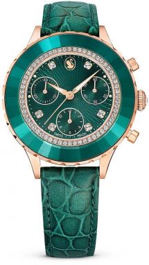 Hodinky Swarovski OCTEA CHRONO dámske, zelená farba