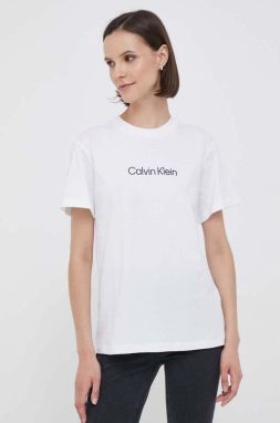 Bavlnené tričko Calvin Klein biela farba