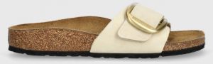 Nubukové šľapky Birkenstock Madrid Big Buckle béžová farba, 1026604