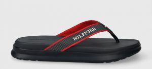 Žabky Tommy Hilfiger DUAL DENSITY TOE BEACH SANDAL pánske, tmavomodrá farba, FM0FM05015