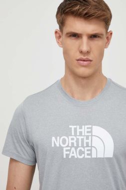Športové tričko The North Face Reaxion Easy šedá farba, s potlačou