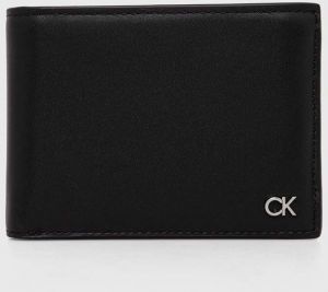 Kožená peňaženka Calvin Klein pánsky, čierna farba