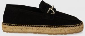 Semišové espadrilky Love Moschino čierna farba, JA10592G0IIG0000