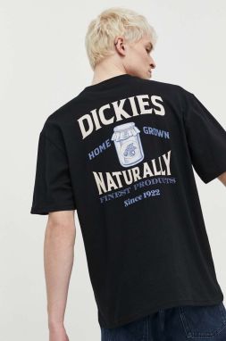 Bavlnené tričko Dickies ELLISTON TEE SS pánske, čierna farba, s potlačou, DK0A4YRM