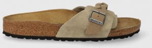 Semišové šľapky Birkenstock Oita Braided dámske, béžová farba, 1026730