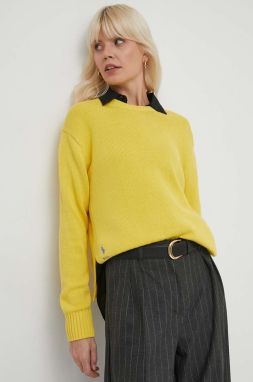 Bavlnený sveter Polo Ralph Lauren žltá farba, tenký
