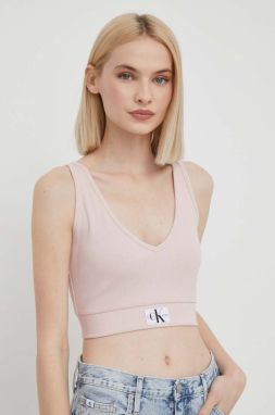 Top Calvin Klein Jeans dámsky, ružová farba