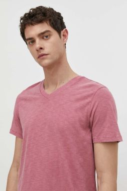 Bavlnené tričko Superdry pánsky, ružová farba, jednofarebný