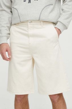 Rifľové krátke nohavice Won Hundred pánske, béžová farba