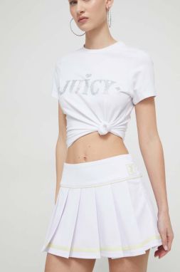 Sukňa Juicy Couture biela farba, mini, áčkový strih