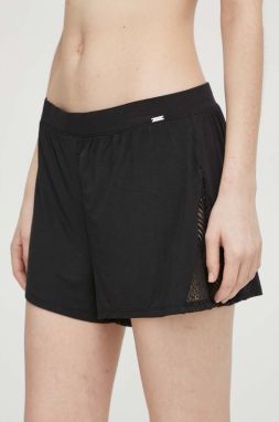 Pyžamové šortky Calvin Klein Underwear dámske, čierna farba, čipkovaná