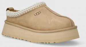 Semišové papuče UGG Tazz béžová farba, 1122553