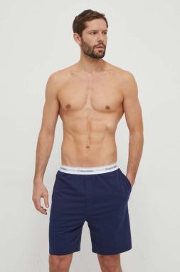 Pyžamové šortky Calvin Klein Underwear pánske, tmavomodrá farba, jednofarebná