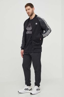 Mikina adidas Originals pánska, čierna farba, vzorovaná, IS2939