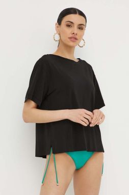 Blúzka Max Mara Beachwear dámska, čierna farba, jednofarebná