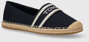 Espadrilky Tommy Hilfiger MONO WEBBING FLAT ESPADRILLE tmavomodrá farba, FW0FW07917