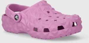 Šľapky Crocs Classic Geometric Clog dámske, fialová farba, 209563